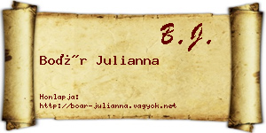 Boár Julianna névjegykártya